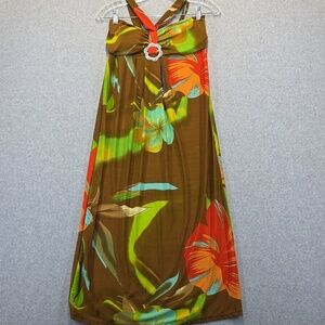 Annabelle Multicolor Floral Dress with Silver Ring NWT